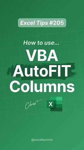 Christian Colombo | The Excel Guru on Instagram: "Don't adjust columns like a NOOB!! In this tutorial, you'll learn how to use VBA in Excel to adjust columns width. #excel #exceltricks #exceltips #corporate #spreadsheets #workhacks #accounting"