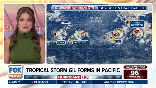 Tropical Storm Gil forms in Pacific Ocean