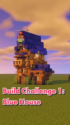 Building a Blue House in Minecraft