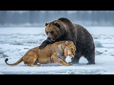 Fierce Clashes Between Lion, Bear, Crocodile & Leopard!