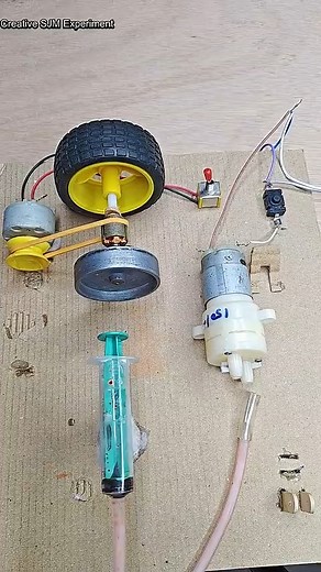 Pneumatic brakes to flywheel - tyres | #dcmotor #tech #youtubeshorts #dcmotorproject | Creative SJM Experiment
