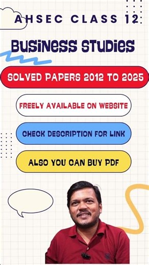 AHSEC CLASS 12 Business Studies Solved Question Paper 2012 to 2025 #shortsfeed #shortvideo #shorts