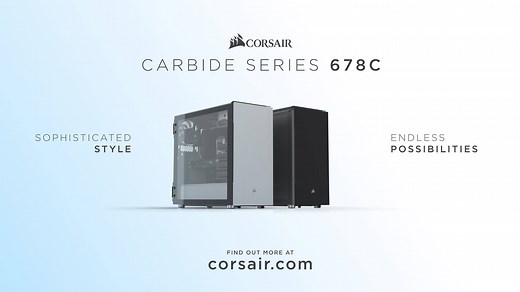 Take a look at our newest Carbide Series 678C, a mid-tower ATX case optimized for quiet operation, blending sophisticated style with versatile cooling & storage options. See more: http://corsair.com/678c-case | CORSAIR