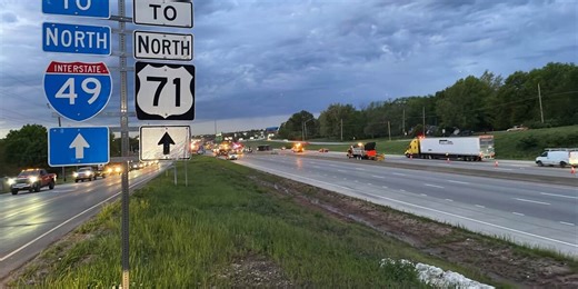 Deadly collision affects morning commute on Interstate 49