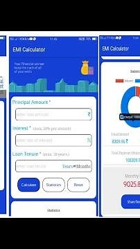 EMI Calculator & Comparator High quality project file for kodular thunkable appybuilder .aia