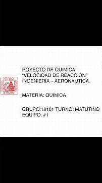 Presentación de experimento TESE-QUIMICA VELOCIDAD DE REACCIÓN