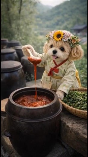 🌿 조용히 쌓여가는 손길… 아직 끝나지 않은 순이의 산나물 한 끼 🐶🔥| Before the Meal