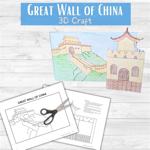 Great Wall of China 3D Craft- China Craft for Kids- Around the World Learning Unit- Cultural Classroom Activity- Chinese New Year Printable - Etsy