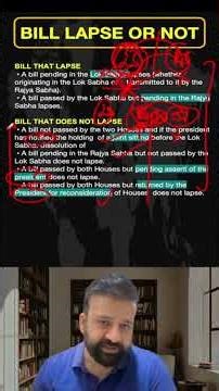 Lapse of Bills on Dissolution | Indian Polity | UPSC CDS NDA CAPF