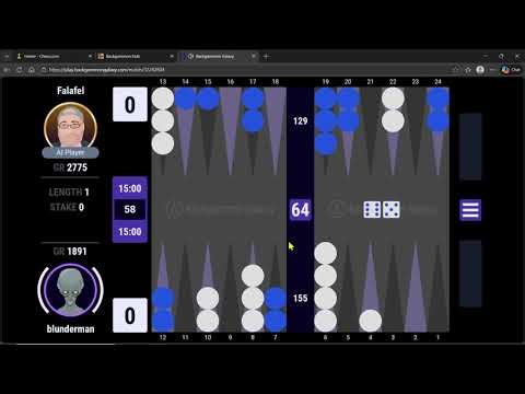 Backgammon Galaxy - vs Falafel AI / 1 point match