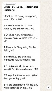 ERROR DETECTION (Noun and Numbers)1 Each of the boys / were g... | Filo