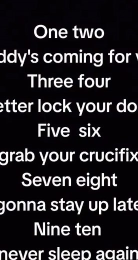 Freddy Krueger Song Lyrics: One, Two, Freddy's Coming For You