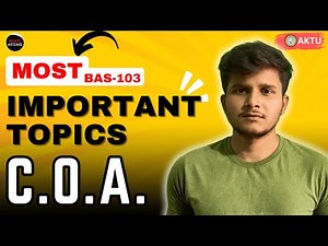 COA MOST IMPORTANT TOPICS | All Units | Aktu Exam | 2nd Year | COA PYQ Solution