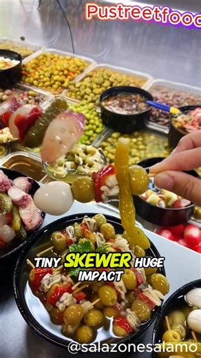 Tiny Skewer, Big Flavor🔥 Gilda The Basque Snack Legend!