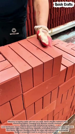 Satisfying Brick Stacking Skills! 🧱 Work Smart, Not Hard 🤯#shorts