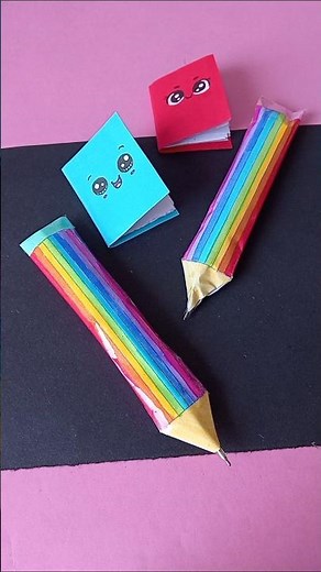 How to Make DIY Paper Pen | Amazing Rainbow Paper Craft Idea 🌈✏️#shorts #papercraft #diy