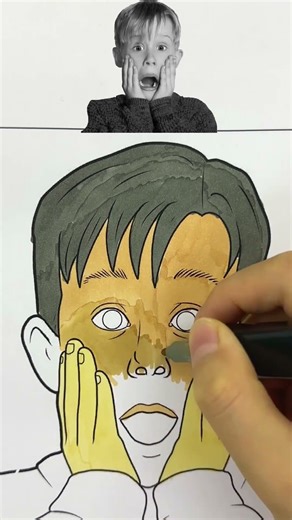 Famous movie scene in color art🎨#artshorts #reversecoloring #movieclips