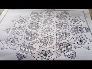25×13 dots pongal kolam designs for beginners. பொங்கல் கோலம். Pongal rangoli. pongal muggulu.
