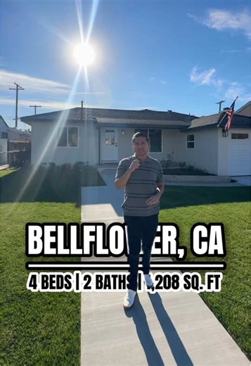 📍Welcome to Bellflower, California a beautifully remodeled four bedroom, two bathroom home that is truly move in ready. This residence features a bright, open floor plan, a modern kitchen with stainless steel appliances and quartz countertops, and tastefully updated bathrooms. Recent upgrades include a new roof, dual-pane windows, new HVAC, and updated electrical and plumbing. Ideally located in a desirable Bellflower neighborhood near schools, shopping, dining, Kaiser Hospital, and easy freewa