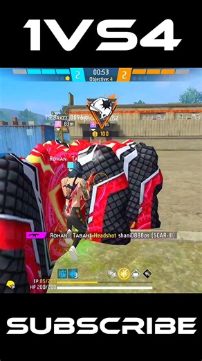 1VS4 Power Full Game Play💀 #freefire