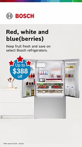 Save big like a Bosch with up to $338 off select Bosch Refrigerators. *Offer valid 5/15/25-6/4/25 | Bosch Home