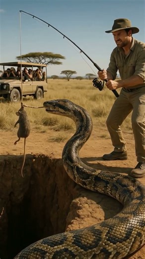 Will the pythom escape the trap and get the food?#animals#wildlife