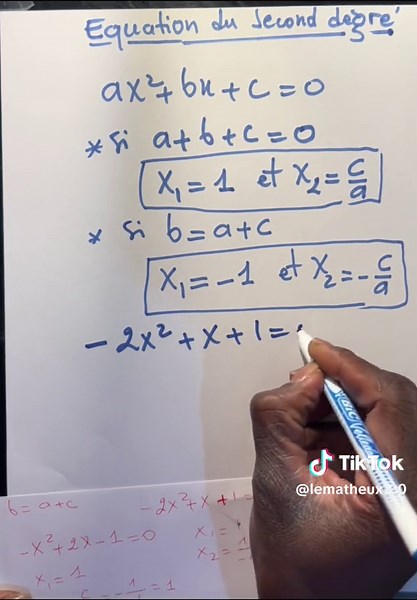 Résolution rapide d'une équation du second degré