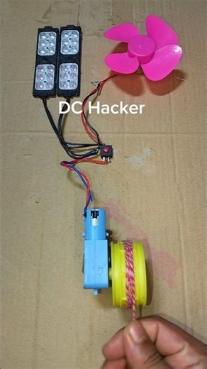 I Turned A Metal Gear Motor Powering In Two LED Light & Neon Strip Light • DC Motor #dcmotor #shorts