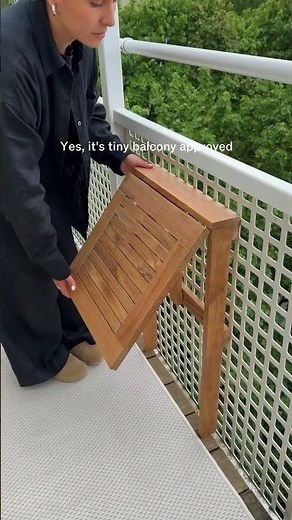 Small balcony transformation: Space-saving teak table for everyday moments 😍