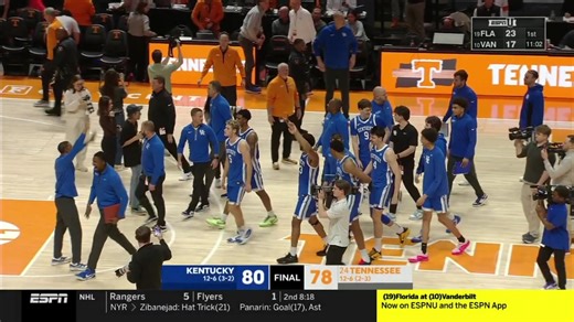 Kentucky waving bye to all the disappointed Tennessee fans after their 17-point comeback win! #BBN | KY Insider