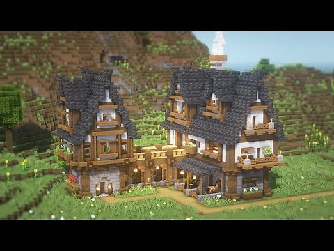 Minecraft: How To Build a Large Medieval House Tutorial(#1) | 마인크래프트 건축, 중세 집 짓기, 인테리어