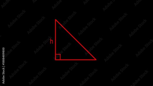 Diagram of a right triangle showing height h and a right angle symbol