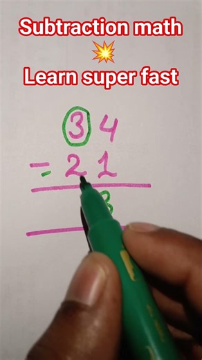 #Math#subtraction#learn super fast maths subtraction method 💥 mathematics#trendingshorts#viralvideo#