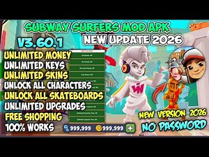 Subway Surfers Mod Apk v3.60.1 Terbaru 2026 - Unlimited Money & Unlock All characters