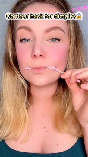 How to Fake Dimples With Makeup 🤯#makeup #beauty #hack #trick