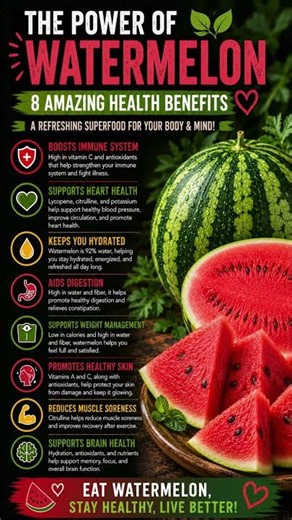 The Power of Watermelon 🍉 | 8 Amazing Health Benefits You Need to Know!