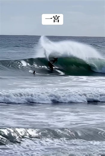 一宮ポイントでの冬サーフィンの波