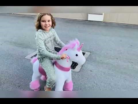 Pink unicorn PonyCycle ride on horse toy review