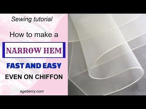 How to sew a narrow hem on sheer fabric easily