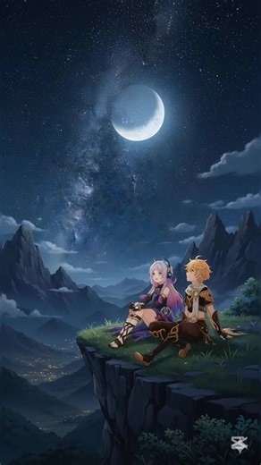 Aether and Citlali from Genshin Impact #genshinimpact #aether #citlali #reels #anime #cozy #night #fyp | Mikoye