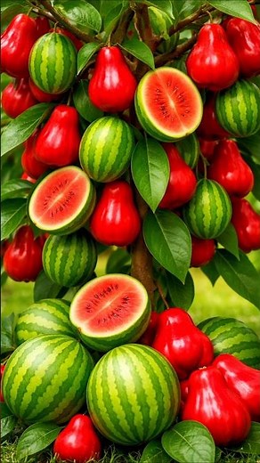 easy and fast method how to grow and propagate hybrid fruit trees waxapple with watermelon #garden