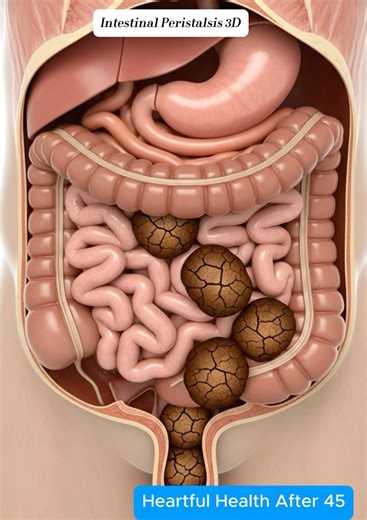 Intestinal Peristalsis and Stool Movement in 4K / Heartful Health After 45 #shorts #youtubeshorts