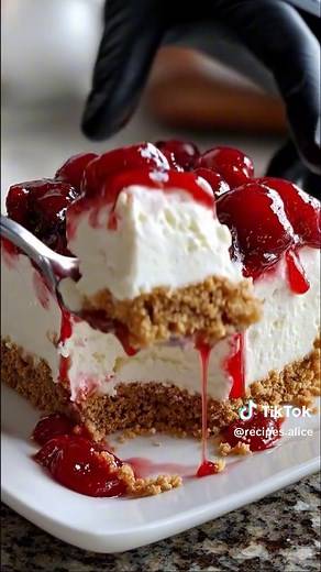 Easy No-Bake Cherry Cream Cheese Dessert Recipe
