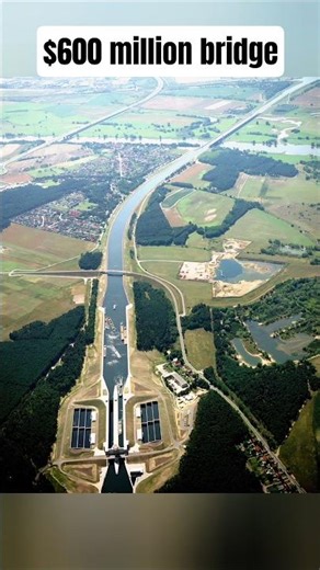 A bridge for boats?! 🇩🇪🚢 The Magdeburg Water Bridge is a masterpiece.#shorts #structurestories