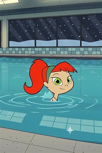 Betty Barrett diving off a springboard in an indoor pool