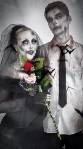 Cemetery Zombie Bride & Groom makeup #halloween #makeup #tiktok