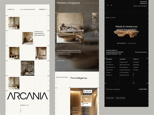 Arcania.ai - AI Furniture Landing Page Mobile Responsive
