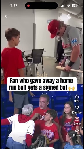 Phillies player signs bat for kid that gave it to a Karen