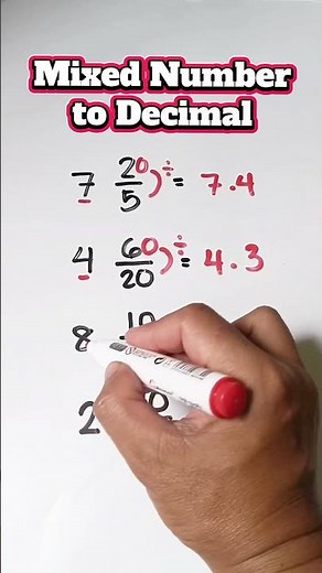 Mixed Number to Decimal #maths #mathstricks #mathematics #mixedtodecimal #mixednumbers #decimals