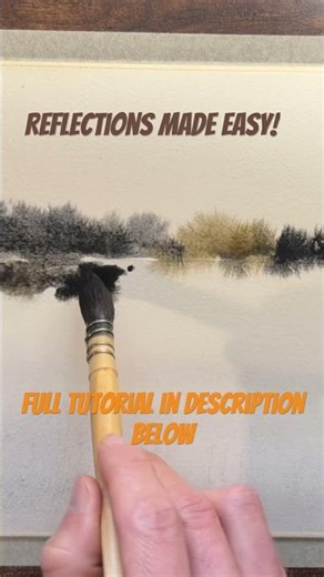 Super Easy Step by Step Reflection Painting Tutorial. #water #watercolor #stepbystep